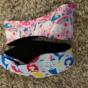 Colorful Mermaid and Unicorn Print head wrap for swim